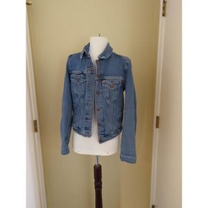 Women's Levis BIG E Jean Jacket Blue Size M Trucker Denim